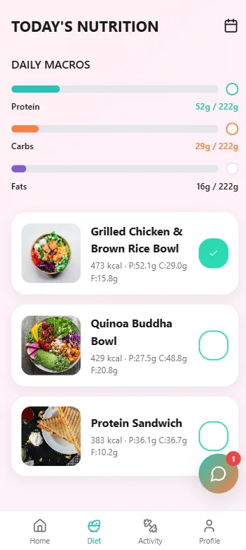 NYUS nutrition tracker
